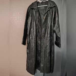 Women's genuine long leather coat size 2x 2XL